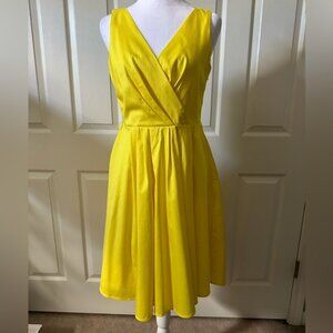 Spense Yellow Sleeveless A-Line Dress, Zipper, belt loops, size 8